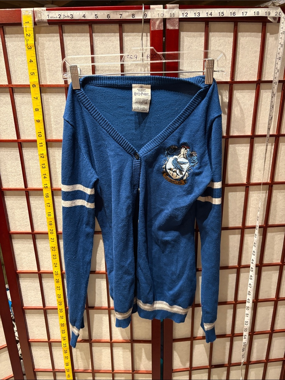 Warner Bros. Ravenclaw Blue Cardigan with White Stripes and Crest